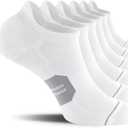 CS CELERSPORT 6 Pack Men's Running Ankle Socks with Cushion, Low Cut Athletic Tab Socks (X-Large, White + Grey)