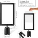 Taiyin 16 Pcs Stanchion Sign Holder Double Sided Sign Frame with Cover Stanchion Top Frames for 8.58 x 12.52 Inches Paper Size for Crowd Control Sentry Stanchions, Black, Iron
