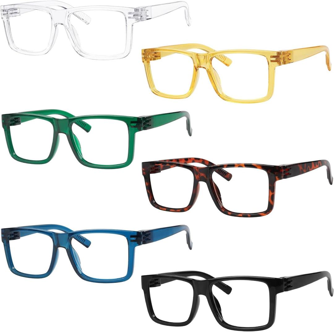 Eyekepper Metalless Reading Glasses with Screwless Spring Hinges 6 Pack Oversize Readers for Men Women +3.50 (6 Pack Mix Color - Nr2142)