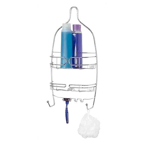 Home Basics Chrome Plated Steel Shower Caddy, Silver