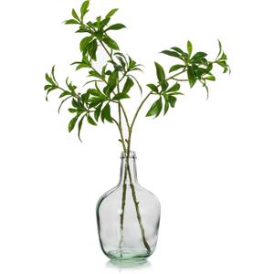 Hewory Large Glass Vase for Decor, 12in Clear Tall Farmhouse Decorative Floor Vase, Round Bubble Balloon Glass Jug Vases for Coffee Table Fireplace Mantel Entryway Living Room Bedroom Kitchen