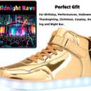 APTESOL Unisex LED Shoes High Top Light Up Sneakers for Women Men, Size 37