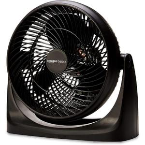 Amazon Basics Air Circulator Fan, Desk Fan for Bedroom, Home and Office, With 90-Degree Tilt Head, 3 Speed Settings, Lightweight (4.2 LBS), 70 Watts, Black, 14.8"Wx7.6"Dx14.1"H
