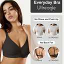 Padded Wireless Bras for Women - Wireless Bra Bralettes for Women with Support Padded Bralette (Black, S)