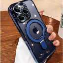 Magnetic Ring Case for iPhone 16 Pro Max Case Kickstand Compatible with MagSafe Built-in Camera Lens Protector Shockproof Phone Case for iPhone 16 ProMax 6.9" - Deep Blue