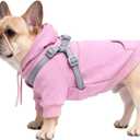Dog Hoodies with Hurns Built in, Dog Sweatshirt for Small, Medium, and Large Dogs, Warm Sweaters for French Bulldogs, Pitbull, Puppy, Winter Jacket Alternative - Pink - M