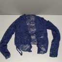 Women's Lace Tie Front Tops Mesh Ruffle Bow Long Sleeve See Through Blouse Shirt Dressy Casual 2025, Size M