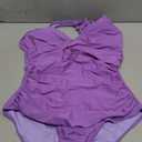 COCOPEAR One Piece Crossover Swimsuit High Waisted Tummy Control Swimwear Ruched Halter Push Up Bathing Suits for Women. M