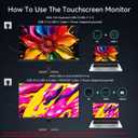 32 Inch 4K Touch Monitor, 144Hz UHD 3840x2160 Desktop Monitor 10-Point Touchscreen, HDMI 2.1 & DP 1.4 & Type-C, HDR 400, Height-Adjustable & Rotatable Stand VESA Mountable External Touch Screen for PC