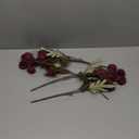 Floroom 5pcs Burgundy Faux Silk Mums Artificial Flowers, Bulk Fake Small Mini Chrysanthemums with Stems for DIY Wedding Centerpieces Floral Arrangements Vase Fillers Home Decorations