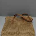 Large Straw Beach Bag: Women's Handwoven Tote with Zipper Pocket - Lightweight Summer Purse for Travel & Work (Brown)