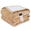 Qieryun Heated Blanket Electric Full, Soft Flannel Heating Blanket with 8 Hours Auto Off 10 Fast Heating Levels Machine Washable Sherpa Heated Blanket with Overheating Protection