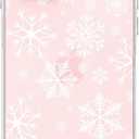 Blingy's Compatible for iPhone 15 Case, Cute Christmas Pattern with Winter Snowflakes Design Transparent Soft TPU Protective Clear Case 6.1 inch (Big Snowflakes)