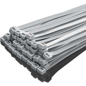 XINGO 12 Inch Silver Zip Ties Heavy Duty 100 Pack, 120 LBS Tensile Strength, Premium Nylon Cable Wire Ties, Self-locking Plastic Ties for Indoor and Outdoor Use