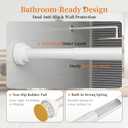 STARLATTA 2 Pack Shower Curtain Rods:43-78 Inch No Drilling Tension Rods, 1" Diameter Heavy Duty Adjustable, Stainless Steel Rust-Proof Spring Anti-Slip Curtain Rod for Bathroom (White,78'')