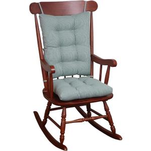 Klear Vu Omega Non-Slip Rocking Chair Cushion Set with Thick Padding and Tufted Design, Includes Seat Pad & Back Pillow with Ties for Living Room Rocker, 17x17 Inches, 2 Piece Set, Celadon