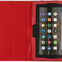 Tablet Cover for Amazon Kindle Fire HD7 12th Generation P8AT8Z (2022 Release), Ultra Slim Folio Stand Lightweight Leather Case for Amazon Kindle Fire HD 7 Gen 12th 7" (Li-Red)
