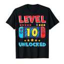 10 Year Old Bday Decorations Son Boy 10yr 10th Birthday T-Shirt M