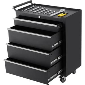 Professional Workstation Version 24" 4-Drawer Rolling Tool Chest - Lockable Storage Cabinet with Wheels for Workshop & Garage Organization, 24in 4 Drawers