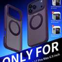 for iPhone 17 Pro Max Case Ultra-Magnetic 360° Spin Stand [Military Drop Protection] [Compatible with MagSafe] Shockproof Translucent Matte Slim Ring for iPhone 17 Pro Max Phone Case, Purple