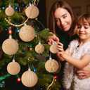 Suzile 18 Pcs Velvet Christmas Tree Ornaments Flocked Christmas Ball Decorations Xmas Balls Holiday Hanging Ornaments for Xmas Tree Wreath Garland Holiday Fireplace Decoration (Champagne)