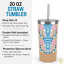 Biddlebee 20oz Insulated Tumbler with Straw and Slider Lids | Cute Stainless Steel Coffee Cup and Water Bottle with Silicone Boot | Gift for Women, Mom or Best Friend | Travel Mug Hot Cold (Desert Dreams)