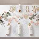 Pink 25 Pack Blue First Communion Decorations Pre Wrapped Silverware Set Disposable Serves 25, Gold Napkins Knives Forks and Spoons Baptism Party Utensils for Christening Celebration Party
