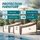 76 inch Chaise Lounge Cover Waterproof, Patio Chaise Lounge Cover for Outside, Outdoor Furniture Lounge Chair Cover for Anti-UV, Rip Resistant, Water Resistant, Small, 1 Pack, Brown