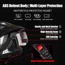 Bluetooth Full Face Motorcycle Helmet DOT Approved Modular Motorcycle Helmets with Built-in Sun Visor, Multi-Ventilation Ports, for Adults Men Women Casco Moto Hombres Mujeres, L57~58CM (Purple, L)