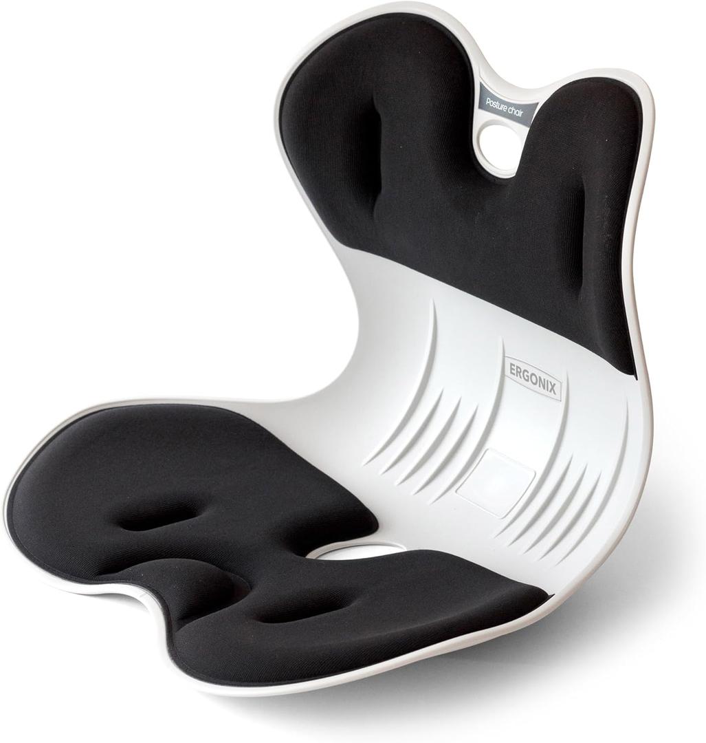 Lumbar Support Posture Corrector Chair for Men  Large Portable Ergonomic Back Support Chair for Posture Correction and Lower Back Pain Relief (Black)