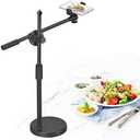 Overhead Phone Mount Live Streaming Phone Desktop Stand,Adjustable Height and Angle with Stable Round Base,Perfect for Product Live Streaming Shop(36-52CM)