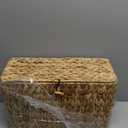 Sumnacon Toilet Paper Basket, Wicker Water Hyacinth Toilet Paper Holder with Handles and Lid, Holds Up to 6 Mega Rolls, Decorative Farmhouse Woven Bathroom Accessories Toilet Tissues Organizer, Large