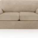 Sofa Covers 3 Piece T Cushion Sofa Slipcovers, Stretch Couch Cover with 2 Individual T Cushion Covers, Machine Washable Furniture Protector for Living Room(Island Fossi, 2 Cushions)