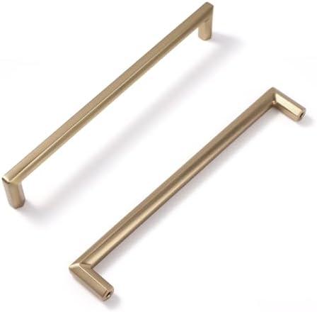 Vicycmc Champagne Bronze Zinc Alloy Solid Cabinet Pulls 6-1/ 4 Inch(160mm) Hole Center, Dresser Cabinet Handles Luxury Cabinet Pull Hardware for Bedroom, Kitchen 6 Pack 2401