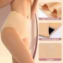 BATTEWA Silky Soft and Invisible Leak Proof Underwear for Women Incontinence Seamless Panties with 50ml Absorbency Ultra-Comfortable Nylon, Elastane Blend Briefs 3 Pack (X-Large, Beige Blush Black)