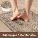 KIMODE Kitchen Mats Cushioned Anti Fatigue,Boho Kitchen Rugs Sets of 2, 1"L x 20"W x 0.47"Th + 32"L x 20"W x 0.47"Th, Brown/Multi