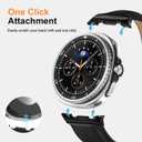 Leather Band Compatible with Samsung Galaxy Watch 8 40mm 44mm/ 8 Classic 46mm, 2025 Top Grain Genuine Leather Replacement Strap for Men Women (Not for Galaxy Watch Ultra)