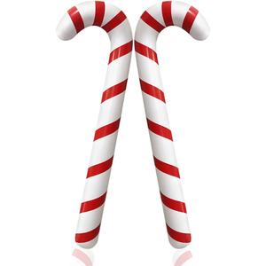 2pcs Inflatable Candy Canes Balloons for Christmas Candy Cane Decorations - Large Pool Floats Outdoor Candy Canes Balloons for Candy Cane Christmas Decorations