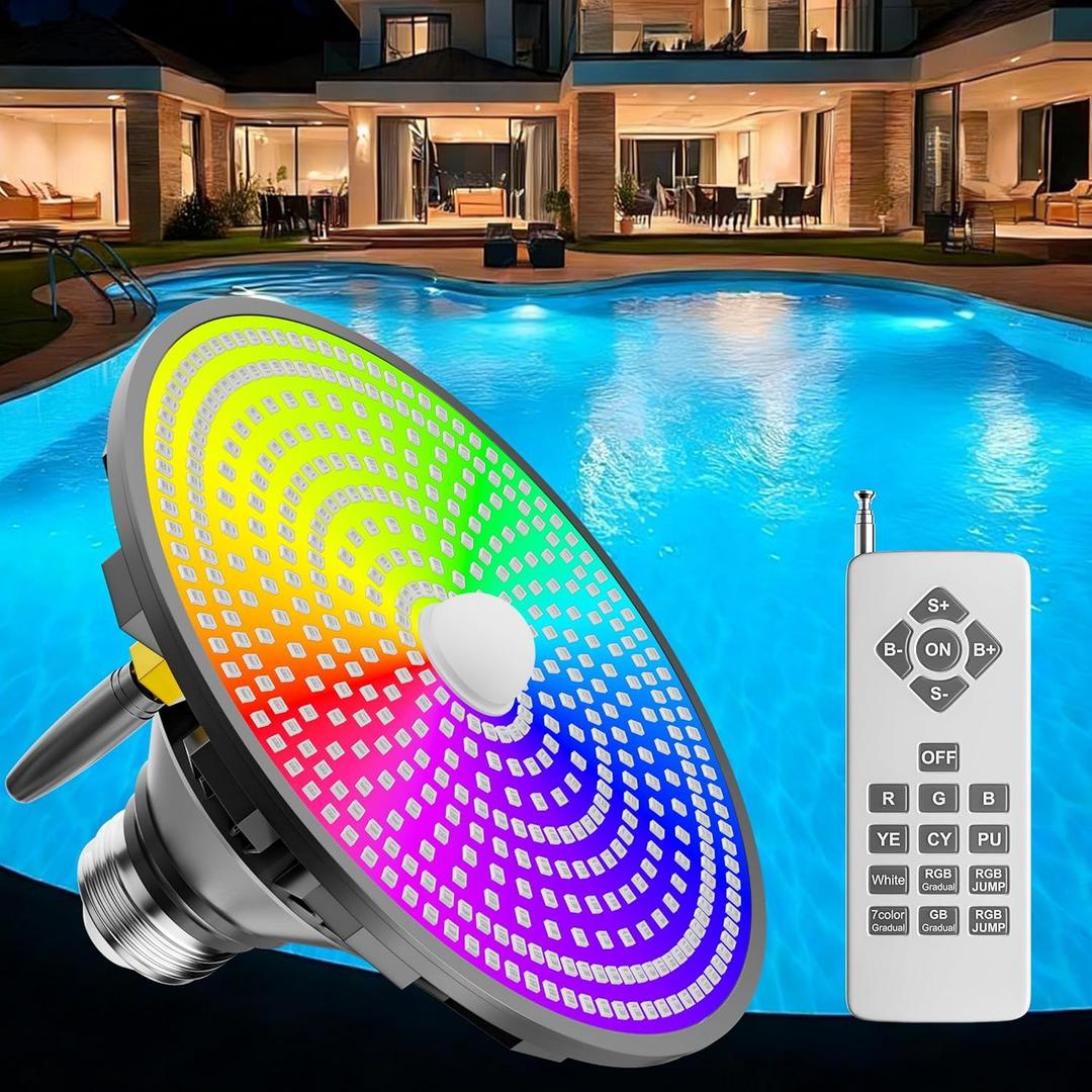 LED Pool Light Bulb for Inground Pool, 70W Colorlogic Above Ground Led Pool Lights with Remote, Dimmable Swimming Pool Lights, E26 Base Wireless Inground Pool Light