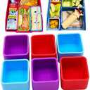 liamasum Silicone Lunch Bento Boxes Dividers Bento Box Accessories Meal Prep Containers, Pack 2