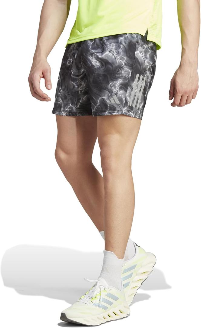 adidas Men's Own The Run Short (Medium/5" Inseam, White/Black/Grey)