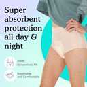 Because Discreet Maximum Adult Incontinence & Postpartum Underwear for Women, High Absorbency, Disposable, Absorbs Up to 4 Cups, Beige, Large, 20
