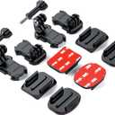 Helmet Sticky Mounts Adhesive Buckle Mount Screw Accessory Kit Compatible with GoPro Hero 13 12 11 10 Max 9 8 7 6 5 Session DJI Osmo Insta360 AKASO Action Cameras (12 in 1)