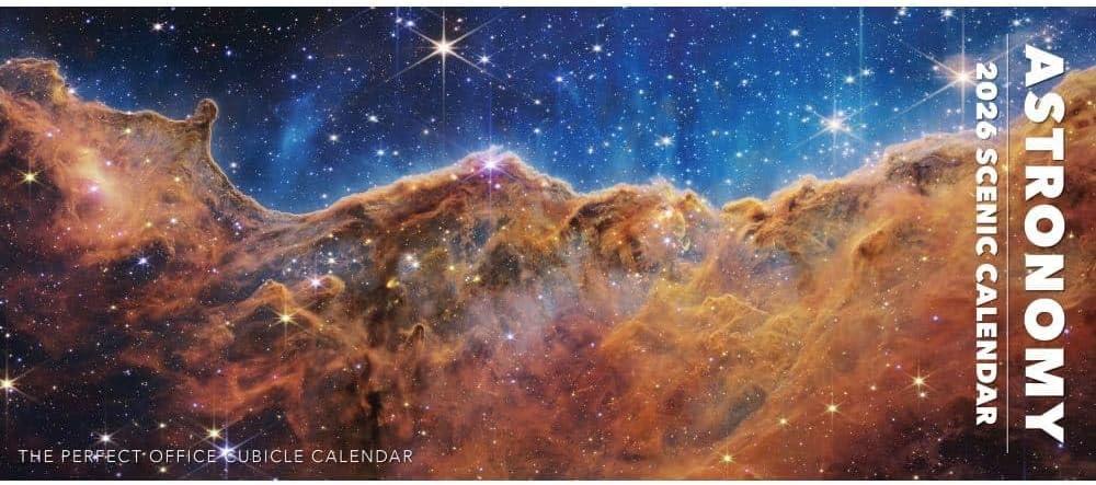 Willow Creek Press, Astronomy Panoramic 2026 Wall Calendar, 15'' X 6.5'', 18-Month Calendar with Stapled Binding