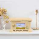 pet urns for Cats - cat urns for Ashes with Photo Display and Golden paw Prints, 7.48l x 5.51w x 4.33h, cat urns for Ashes