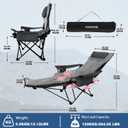 Reclining Camping Chair 4 Position with Foot Rest Comfortable for Adults 265Ibs Folding Lounger Mesh Beach Chair with Cooler Bag,Cotton Cushion and Cup Holder for Outdoor Patio