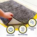 Muddy Mat | Super Absorbent Door Mat Indoor, Microfiber Quick Dry Chenille Entryway Rug, Non-Slip Front Door Mat, Indoor Mats for Entryway, Machine Washable Pet Rug, Grey 30"x19"