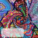 2 x SASTYBALE Boho Farmhouse Shower Curtain, Water Resistant Vintage Fabric Bathroom Curtains, Machine Washable Country Abstract Style for Bathtub Decor with 12 Hooks, 72x84 Inch