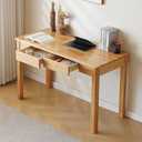 IronHaul Solid Wood Desk with Drawer (Walnut Color, 39.4inch)