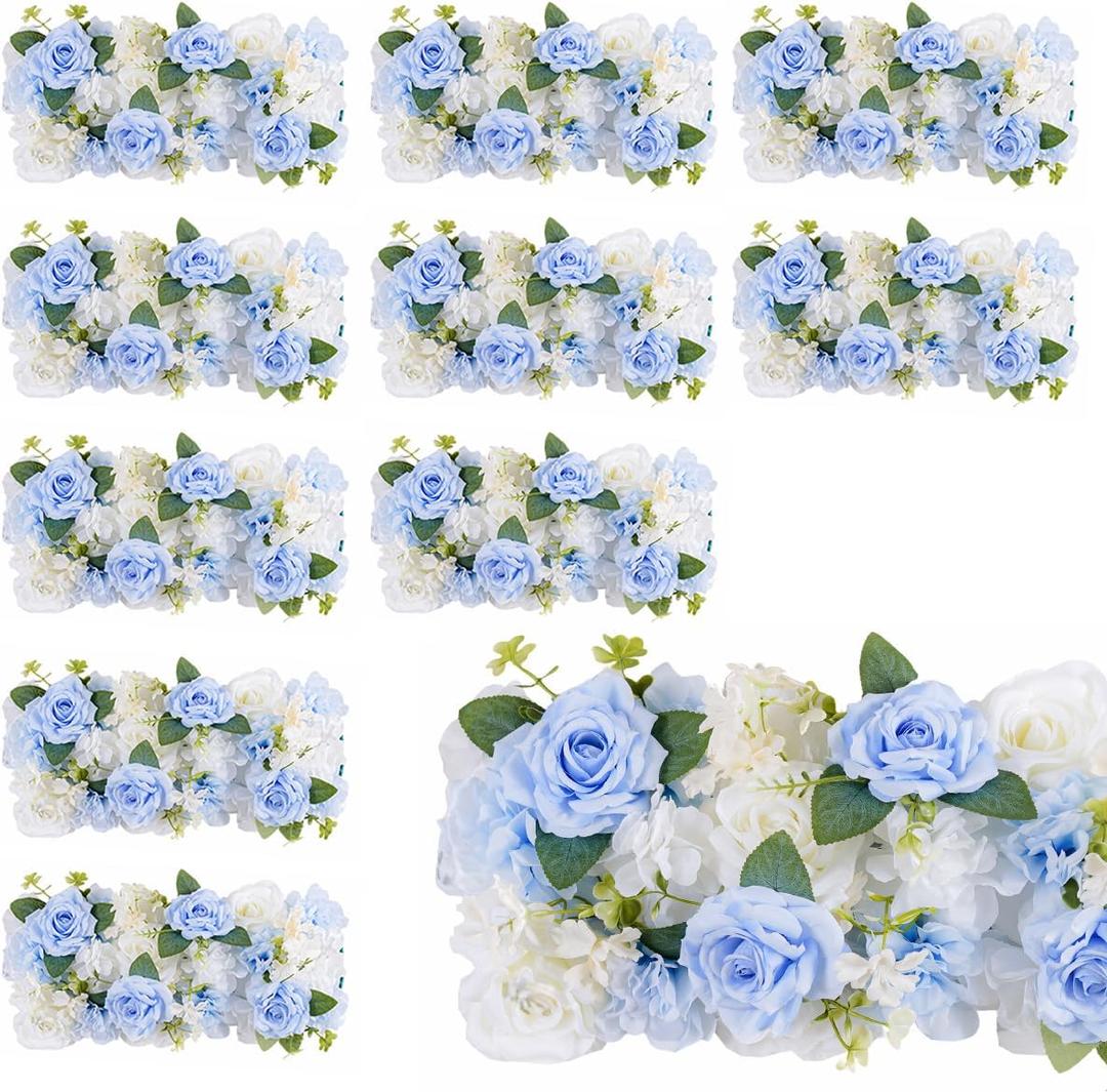 Pack of 10 Wedding Arch Decorations, 20.47 inch Artificial Flower Table Centerpieces Floral Arrangement for Wall Backdrop Party Bridal Shower Event Decor - Blue